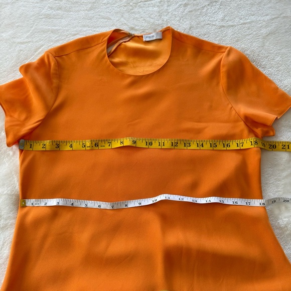 Rosetta Getty Keyhole Bias Silk T-Shirt Dress in Tange Tangerine Size 8 - Picture 7 of 10